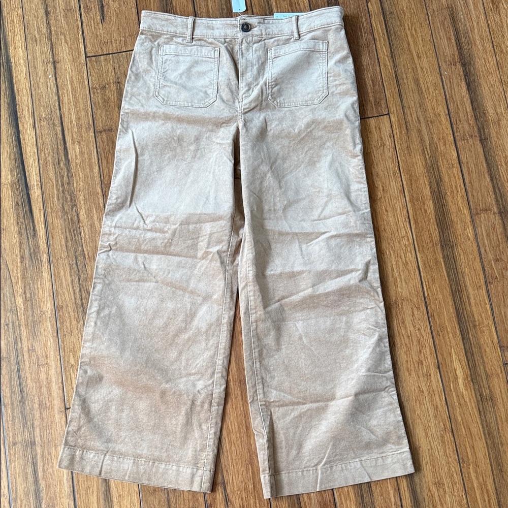 LOFT Sz 14 New Tan Palmer Wide-Leg Cords